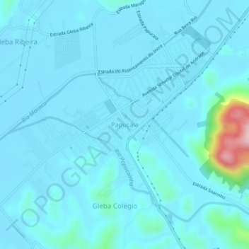 Papucaia topographic map, elevation, terrain