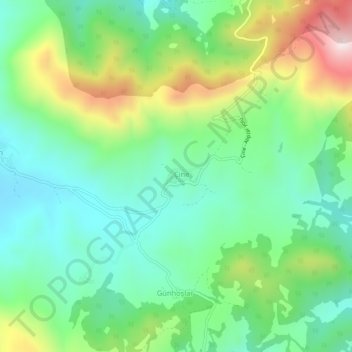 Çine topographic map, elevation, terrain