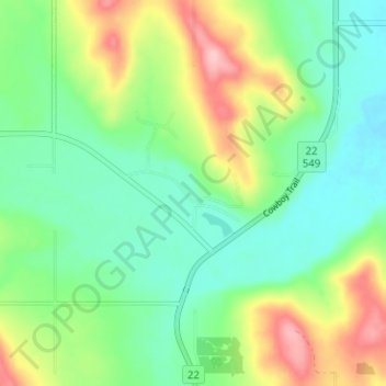 Millarville topographic map, elevation, terrain