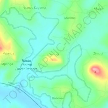 Sentigi topographic map, elevation, terrain