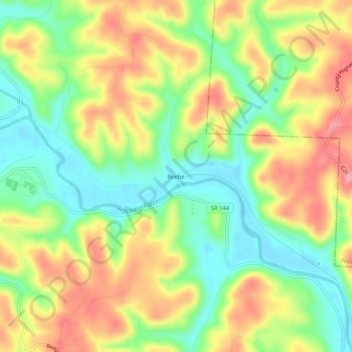 Beebe topographic map, elevation, terrain