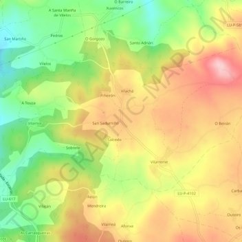 A Portela topographic map, elevation, terrain