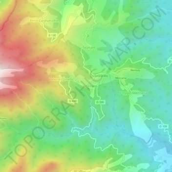 Carbonaccia topographic map, elevation, terrain