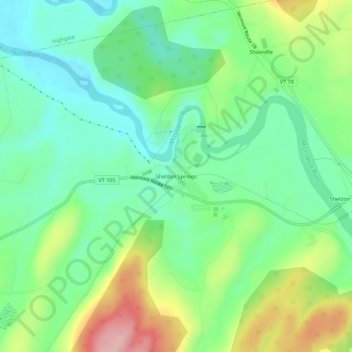 Sheldon Springs topographic map, elevation, terrain