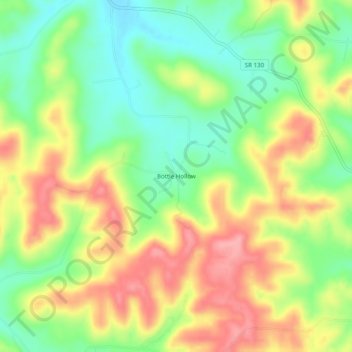 Bottle Hollow topographic map, elevation, terrain