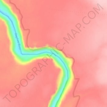 Upset topographic map, elevation, terrain