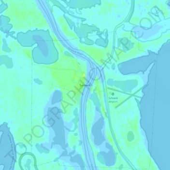 Selawik topographic map, elevation, terrain