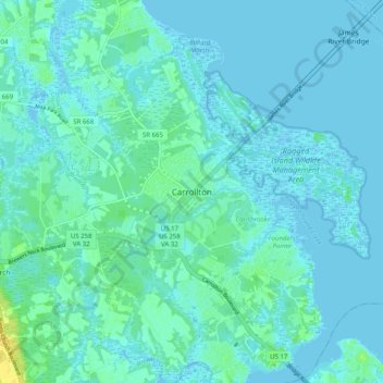 Carrollton topographic map, elevation, terrain