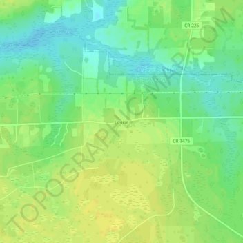Louise topographic map, elevation, terrain