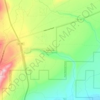 Mono City topographic map, elevation, terrain