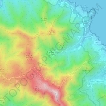 la Vall de Santa Creu topographic map, elevation, terrain