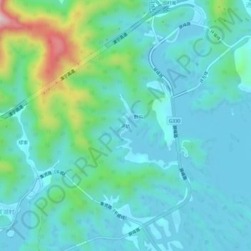 河坑 topographic map, elevation, terrain
