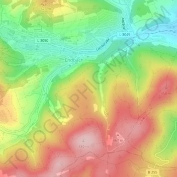 Flur 7 topographic map, elevation, terrain