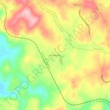 Bom Jardim topographic map, elevation, terrain