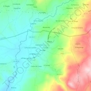 Malobrigo topographic map, elevation, terrain