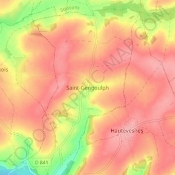 Saint-Gengoulph topographic map, elevation, terrain