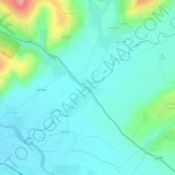 Pocola topographic map, elevation, terrain