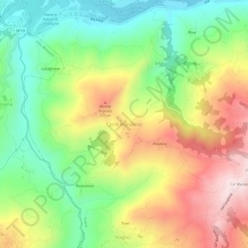 Cerrè Marabino topographic map, elevation, terrain