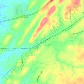 Telford topographic map, elevation, terrain