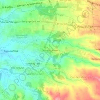 Dumuclay Proper topographic map, elevation, terrain