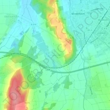 Unggenried topographic map, elevation, terrain