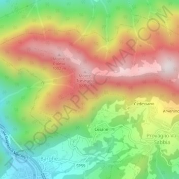 Le Corne topographic map, elevation, terrain