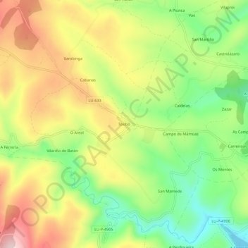 Toxibó topographic map, elevation, terrain