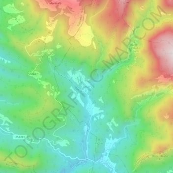 Llinars topographic map, elevation, terrain