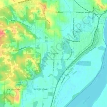 Mud Center topographic map, elevation, terrain