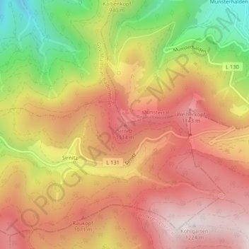 Sirnitz topographic map, elevation, terrain