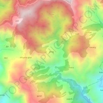 pirag topographic map, elevation, terrain