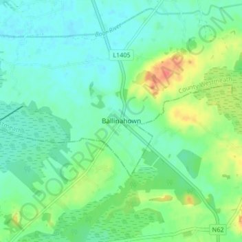 Ballinahown topographic map, elevation, terrain