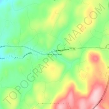 Upper Hollowville topographic map, elevation, terrain