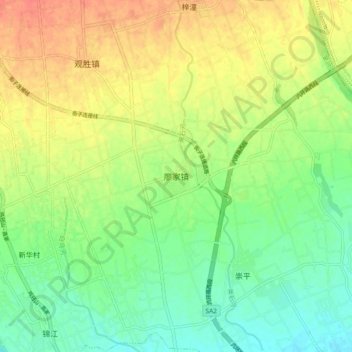 Liaojia topographic map, elevation, terrain