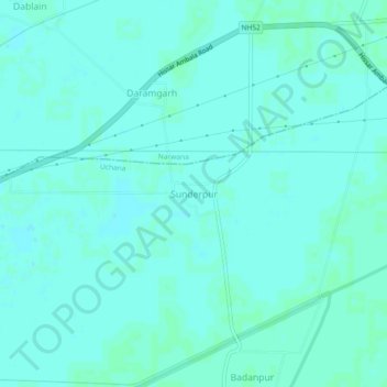 Sunderpur topographic map, elevation, terrain
