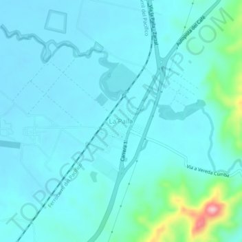 La Paila topographic map, elevation, terrain