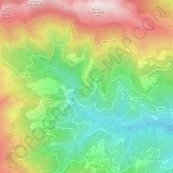 Poggialto topographic map, elevation, terrain