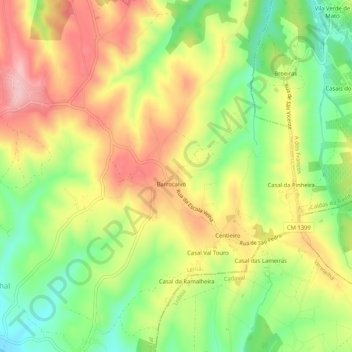 Barrocalvo topographic map, elevation, terrain