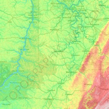 Greene topographic map, elevation, terrain