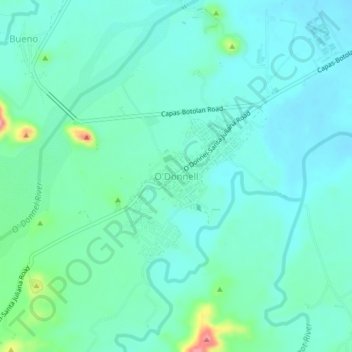 O'Donnell topographic map, elevation, terrain