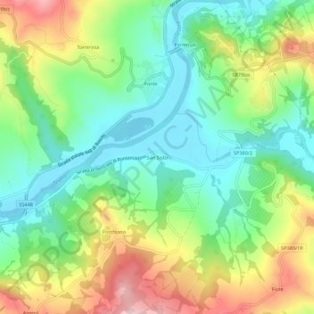 San Sisto topographic map, elevation, terrain