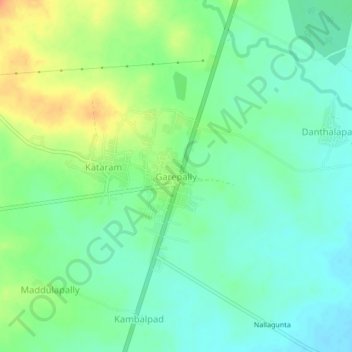 Garepally topographic map, elevation, terrain