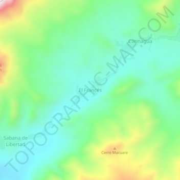 El Francés topographic map, elevation, terrain