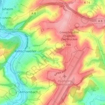 Alsterhof topographic map, elevation, terrain