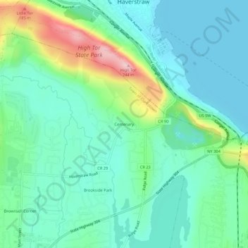 Centenary topographic map, elevation, terrain