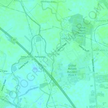 Dela Paz topographic map, elevation, terrain