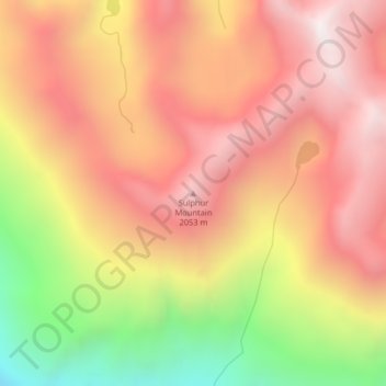 Sulphur Mountain topographic map, elevation, terrain
