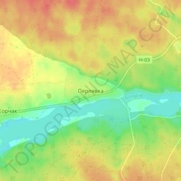 Perliavka topographic map, elevation, terrain
