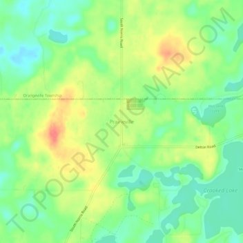 Prairieville topographic map, elevation, terrain