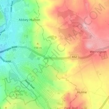 Ash Bank topographic map, elevation, terrain